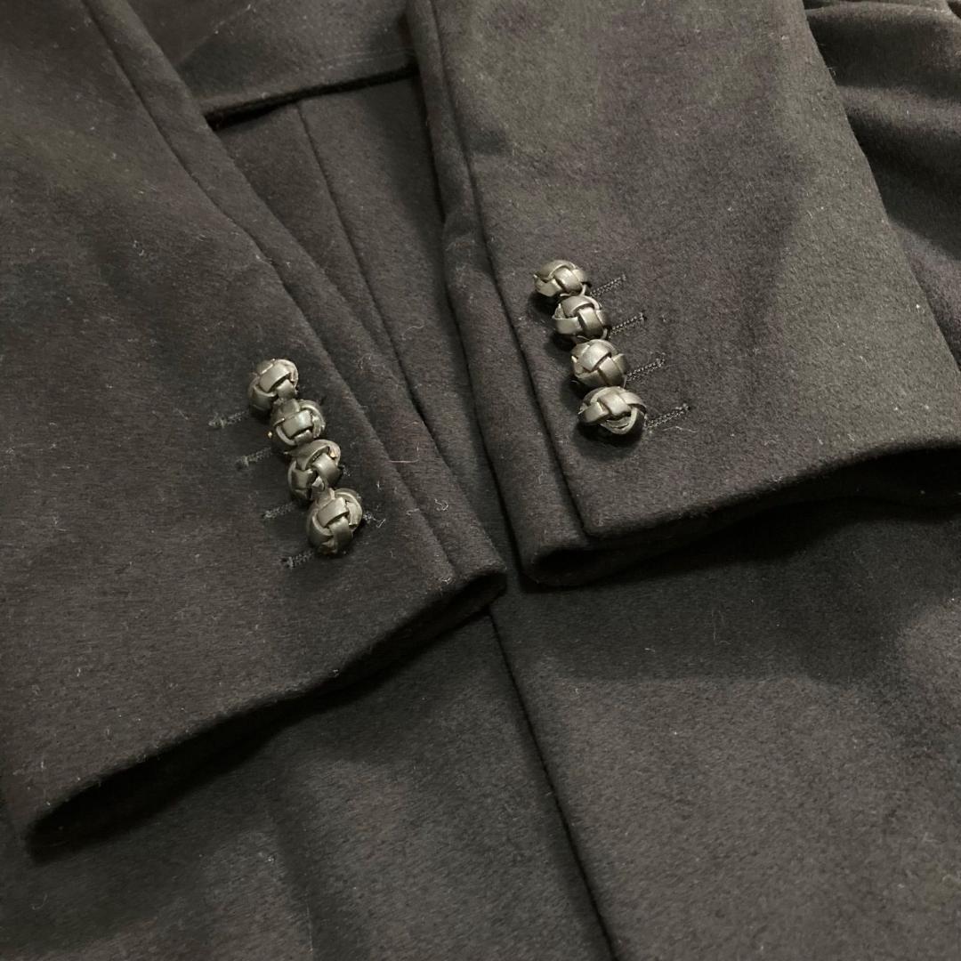 17517✨バリー 42 LL ウールカシミア ロングコート 胡桃ボタン 黒