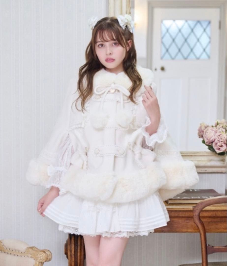 リズリサ　シャギーツインリボンポンチョ