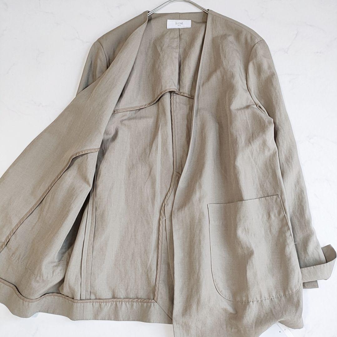 【Rose*】新品✨スローブイエナ リネン混 ノーカラージャケット
