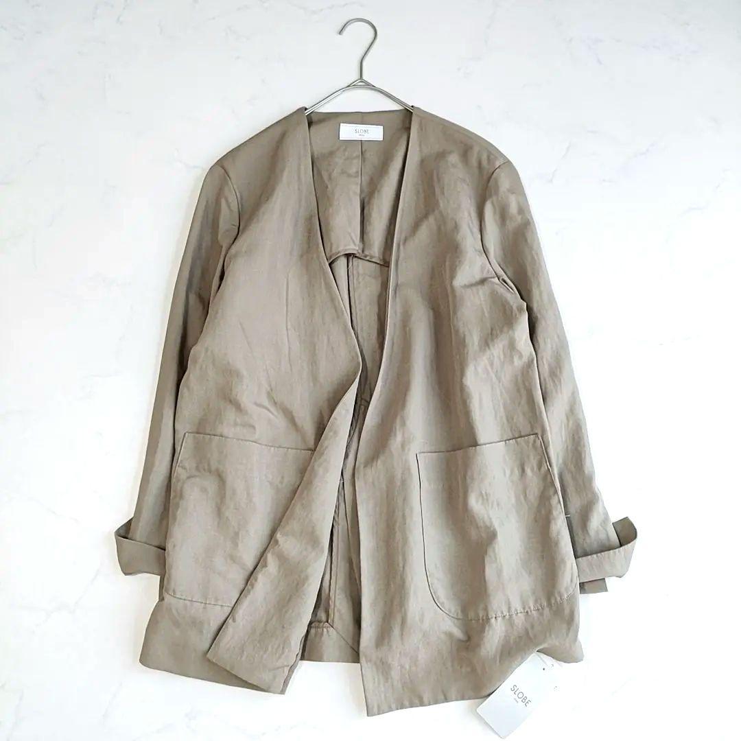 【Rose*】新品✨スローブイエナ リネン混 ノーカラージャケット