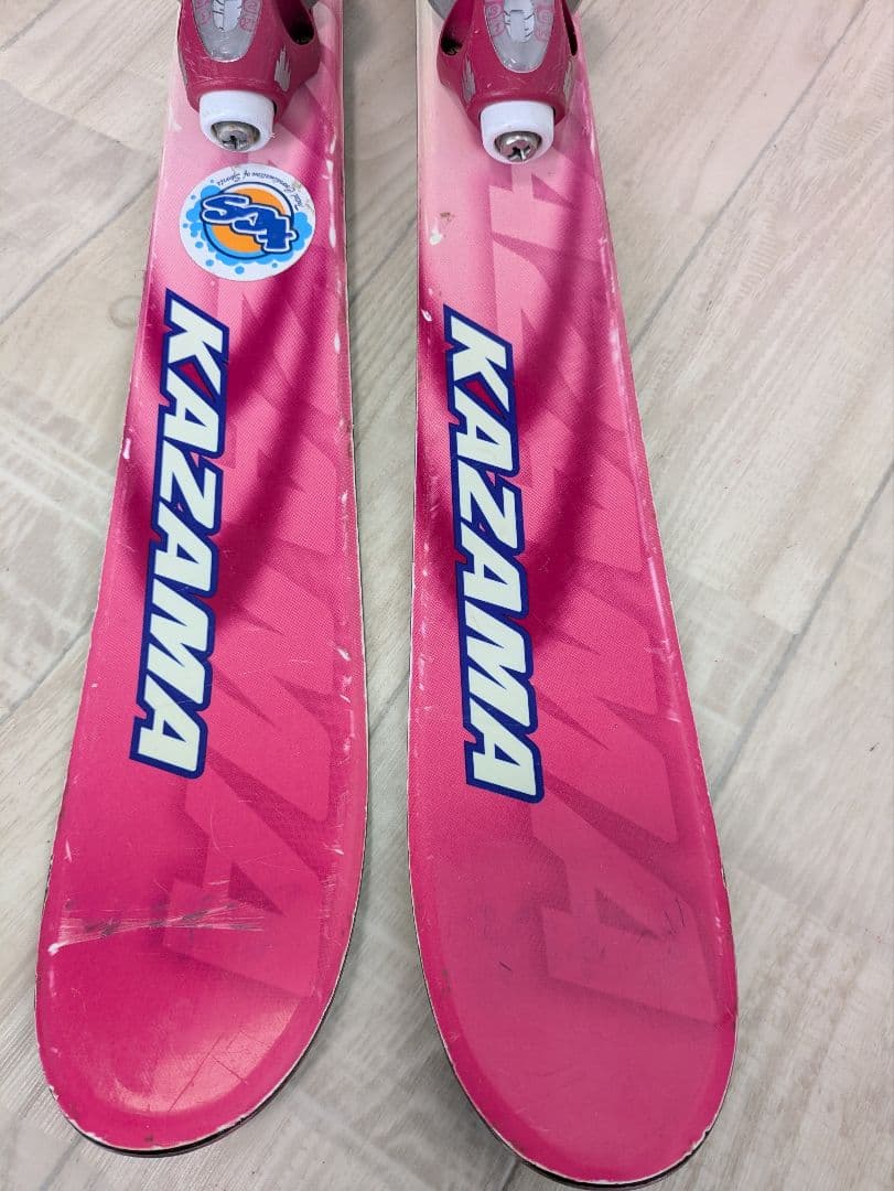 ジュニアスキー　KAZAMA スキー板 ✕ 靴 ✕　ストック　３点セット ピンク