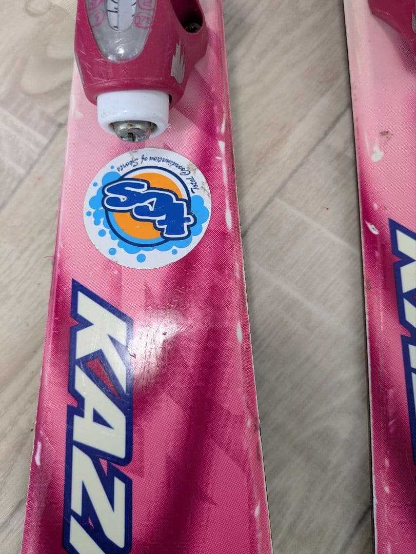 ジュニアスキー　KAZAMA スキー板 ✕ 靴 ✕　ストック　３点セット ピンク