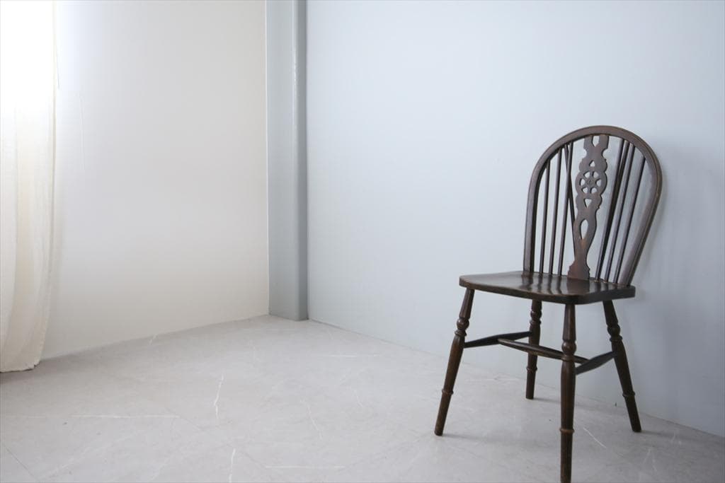 英国アンティーク木製ホイールバックチェア/ダイニングイス/椅子(89-110-2