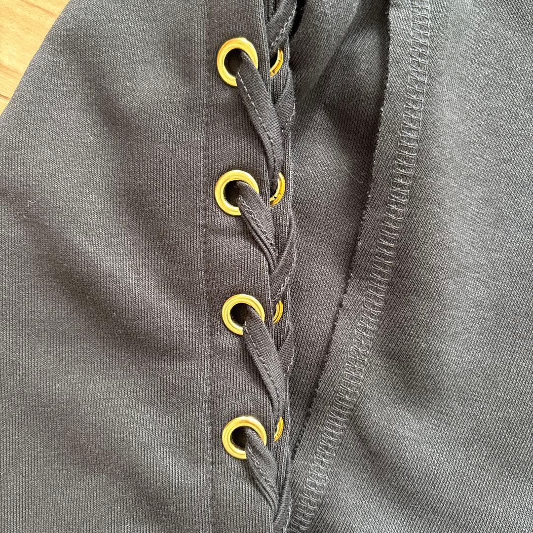 【極希少/Y2K】ハーレーダビッドソン レースアップパーカー ラインストーン S