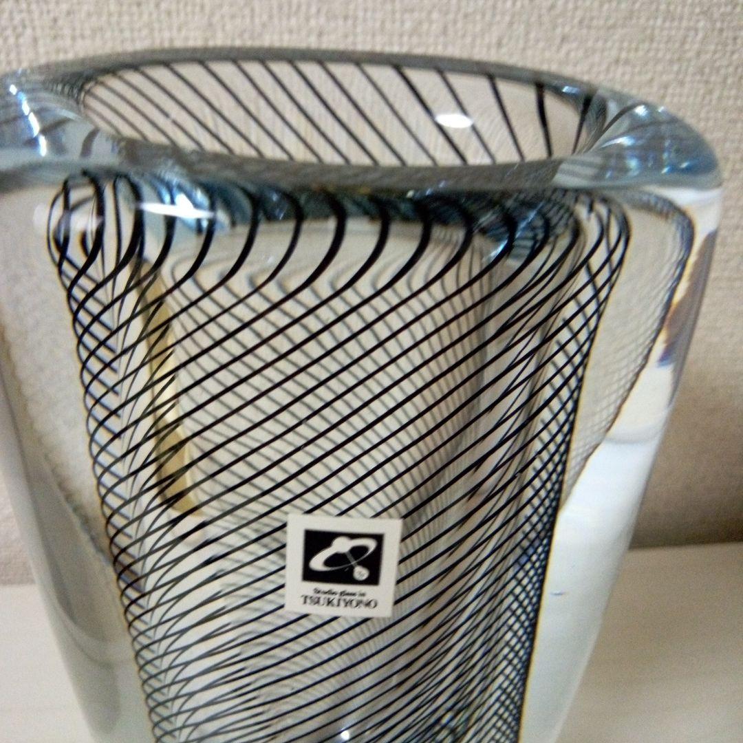 月夜野工房　クリスタルガラス花瓶　フラワーベース　希少