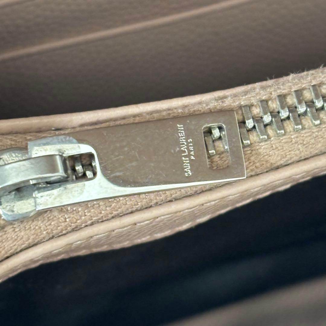 サンローラン 長財布 キルティング フラップ カサンドラ レザー ピンク