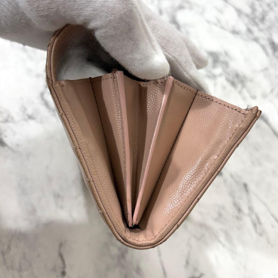 サンローラン 長財布 キルティング フラップ カサンドラ レザー ピンク