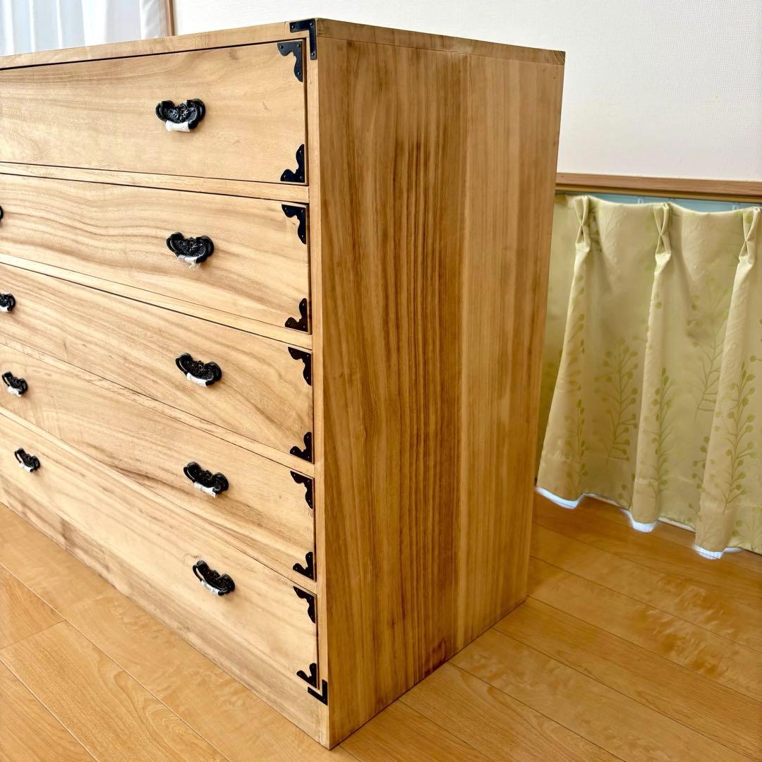 総桐タンス 桐タンス 引き出し5段 桐箪笥 5段チェスト