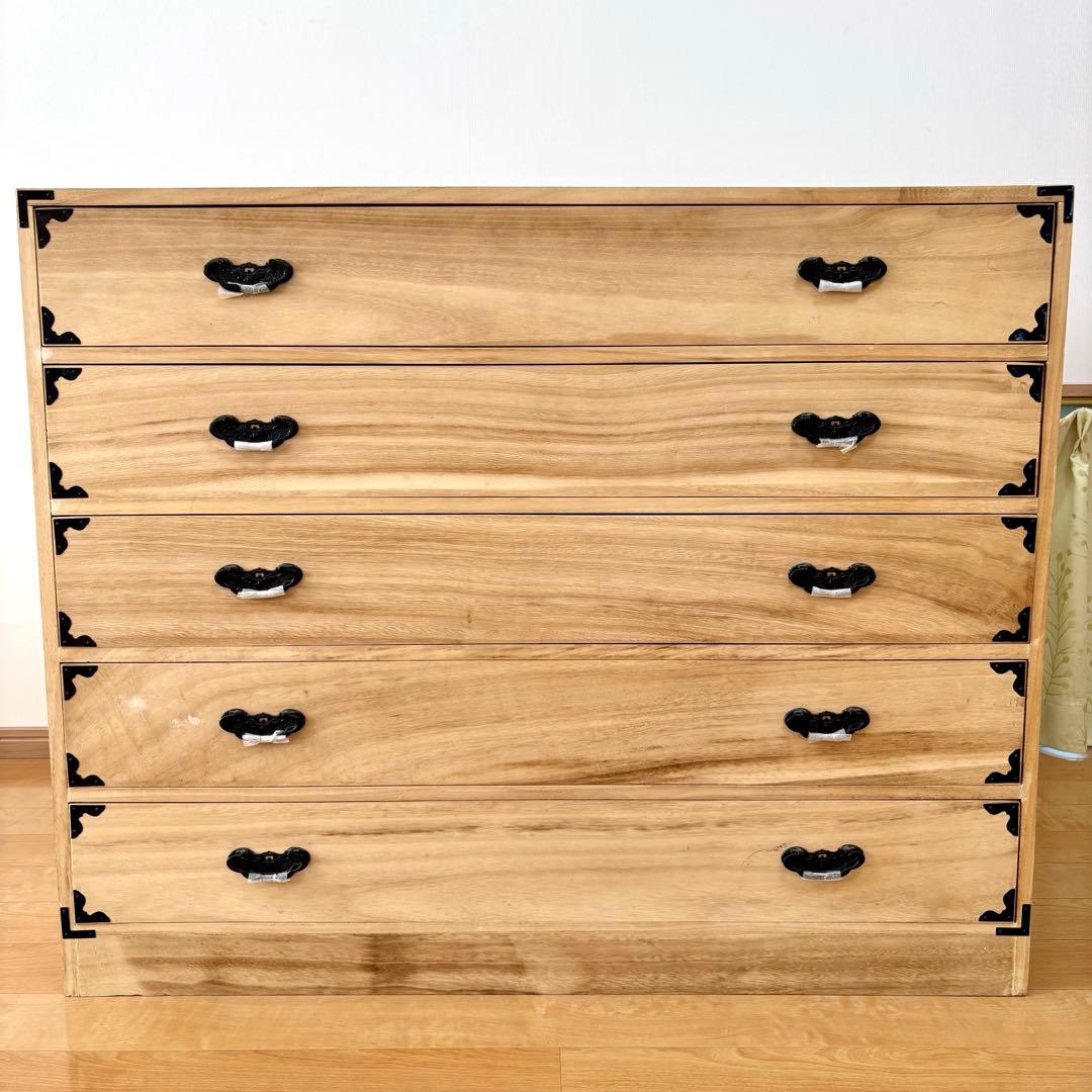 総桐タンス 桐タンス 引き出し5段 桐箪笥 5段チェスト