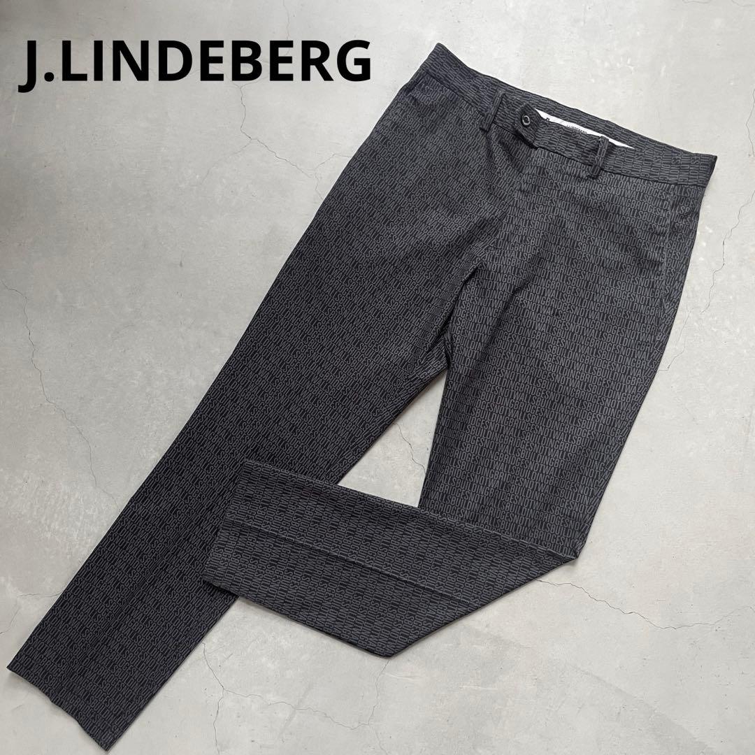 J.LINDEBERG ジェイリンドバーグ ロゴ総柄ロングパンツメンズ30/30
