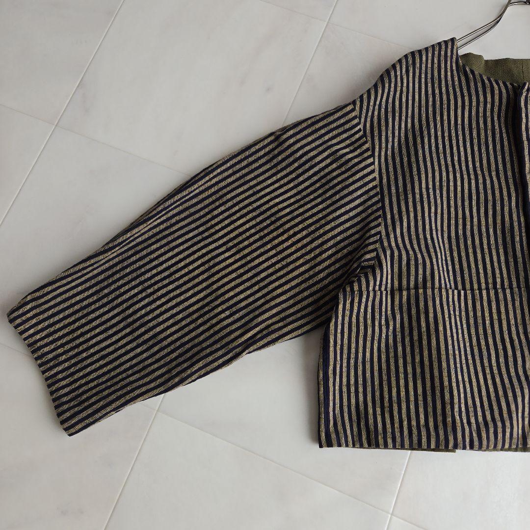 YAMMA ヤンマ産業 会津木綿 リバーシブル ノーカラージャケット