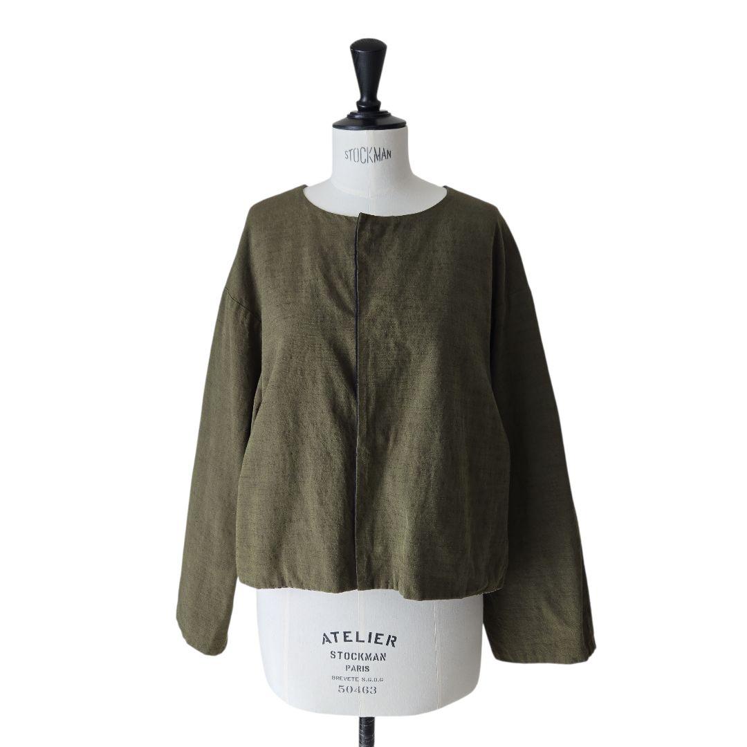 YAMMA ヤンマ産業 会津木綿 リバーシブル ノーカラージャケット