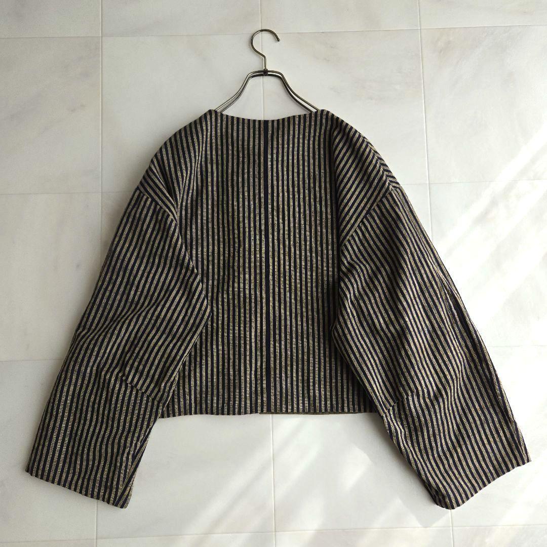 YAMMA ヤンマ産業 会津木綿 リバーシブル ノーカラージャケット