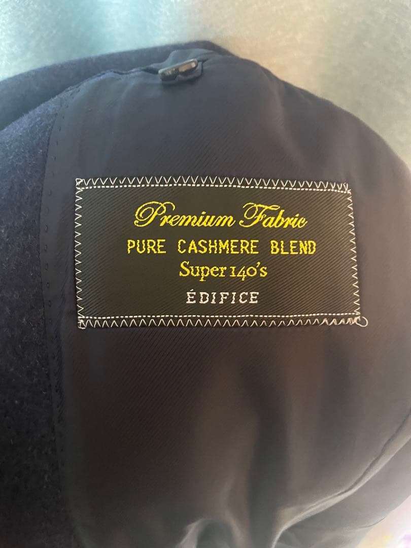 美品 EDIFICE カシミヤ混 チェスターコート 44 メンズ 冬アウター