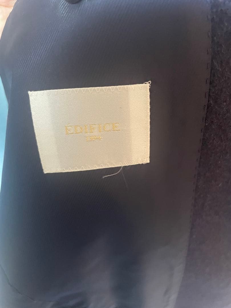 美品 EDIFICE カシミヤ混 チェスターコート 44 メンズ 冬アウター