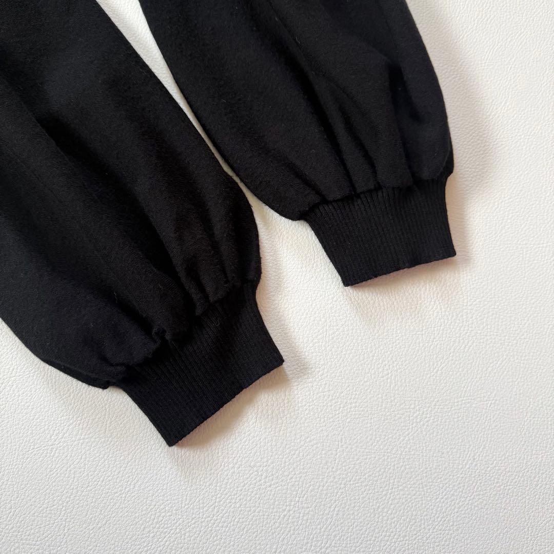 9.4万円✨ドゥロワー　16Gリブニットロングワンピース　バルーンスリーブ　黒