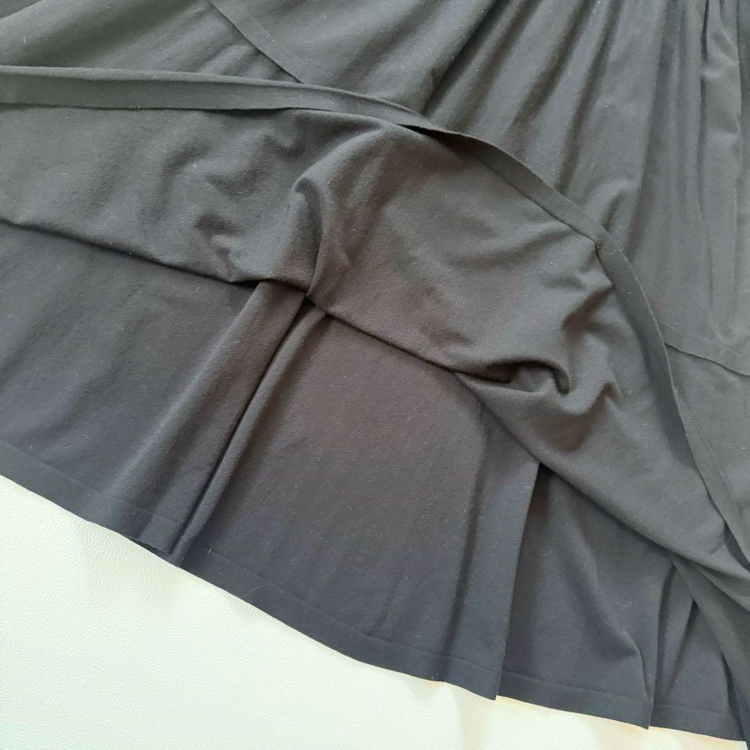 9.4万円✨ドゥロワー　16Gリブニットロングワンピース　バルーンスリーブ　黒