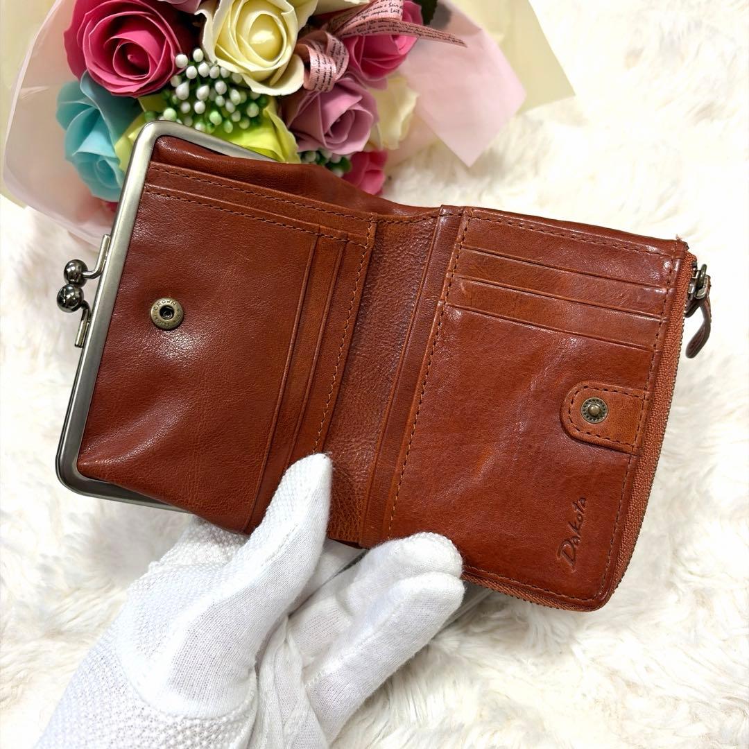 希少 レア DAKOTA ダコタ ハーヴェスト がま口 財布 本革 レザー