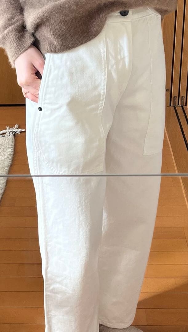 【THE ROW】ホワイトデニムワイドレッグパンツ