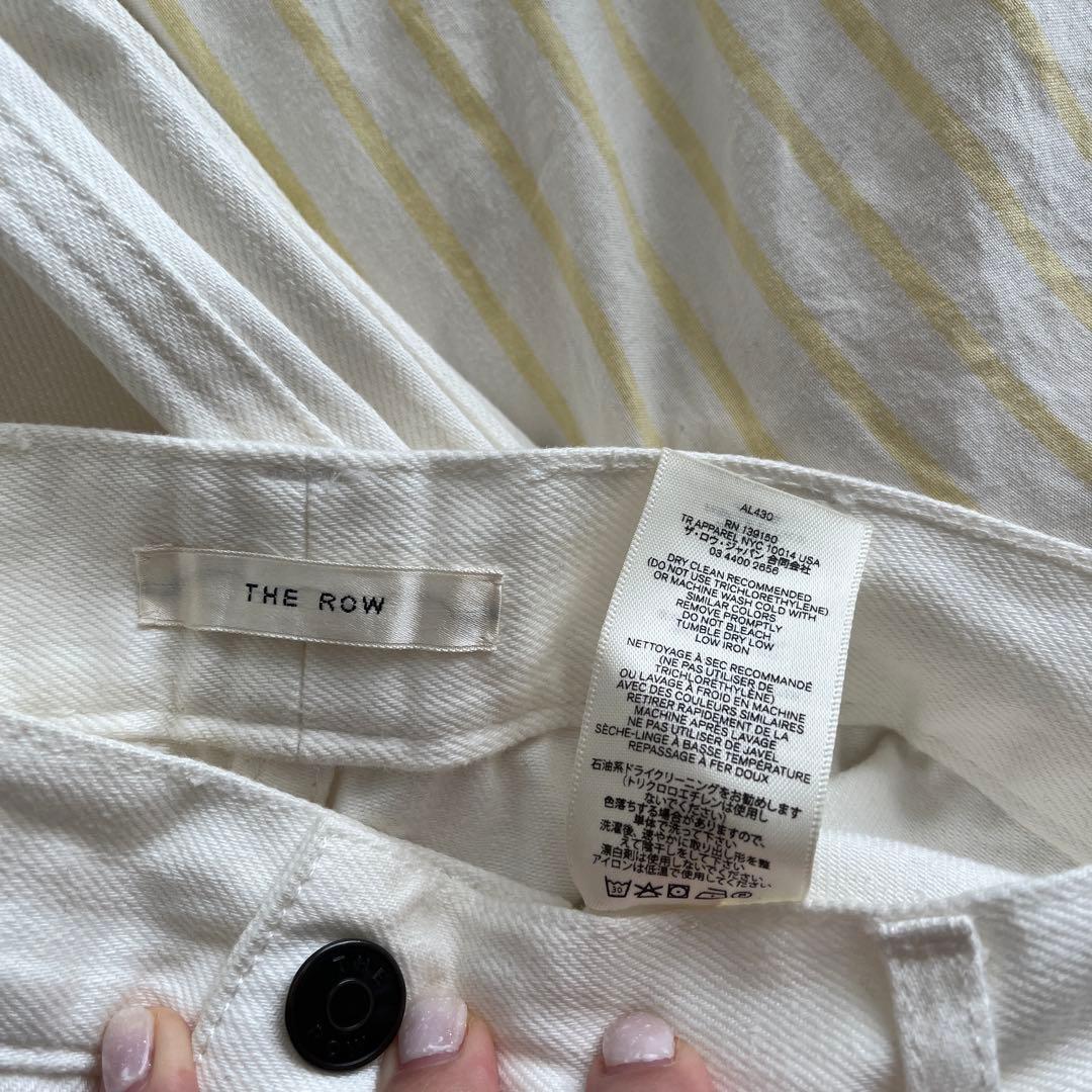 【THE ROW】ホワイトデニムワイドレッグパンツ