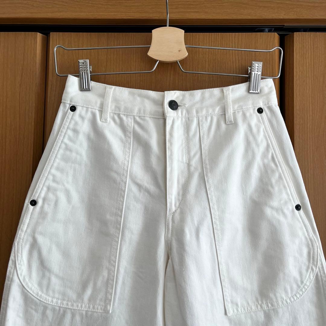 【THE ROW】ホワイトデニムワイドレッグパンツ