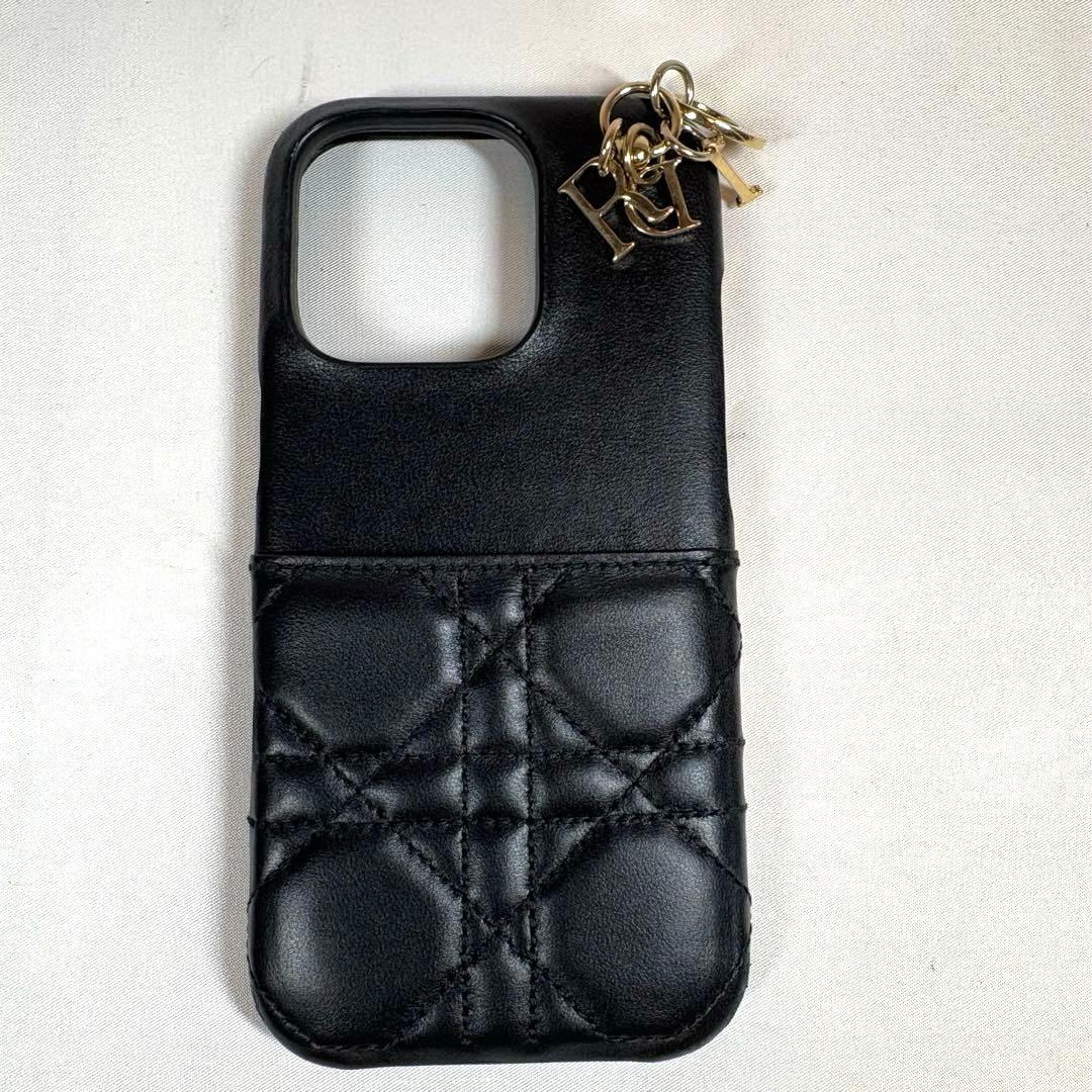 高級✨Dior カナージュ ラムスキン iPhone16pro用ケース ブラック