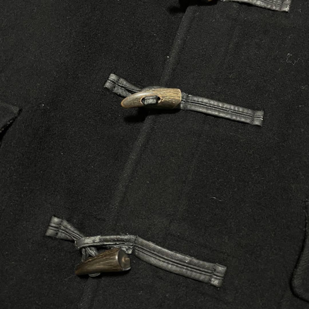 バーバリー　ブラックレーベル　ダッフルコート　チェック　黒　グレー　メンズ　M