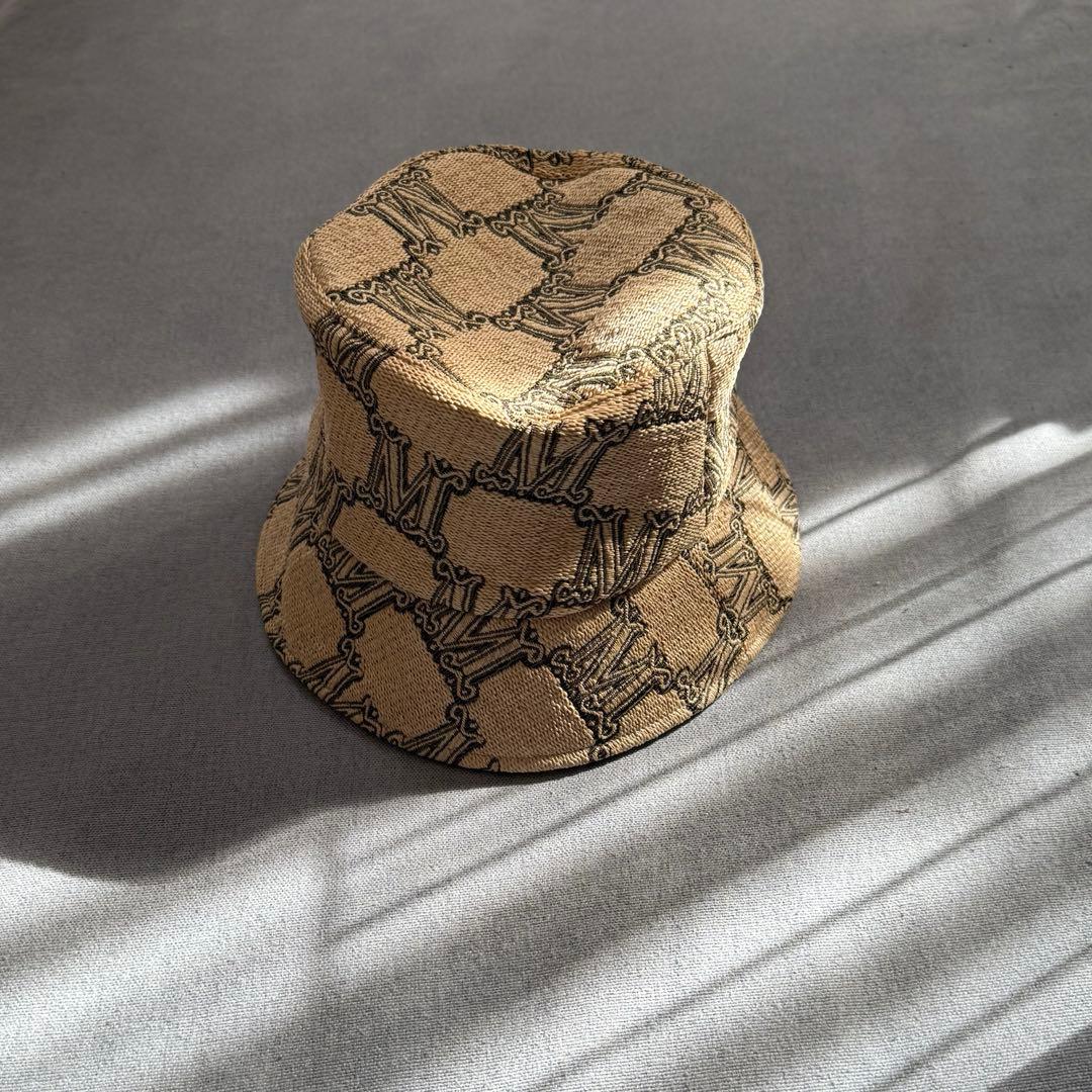 Max Mara Marat ジャカード ラフィアエフェクト バケットハット