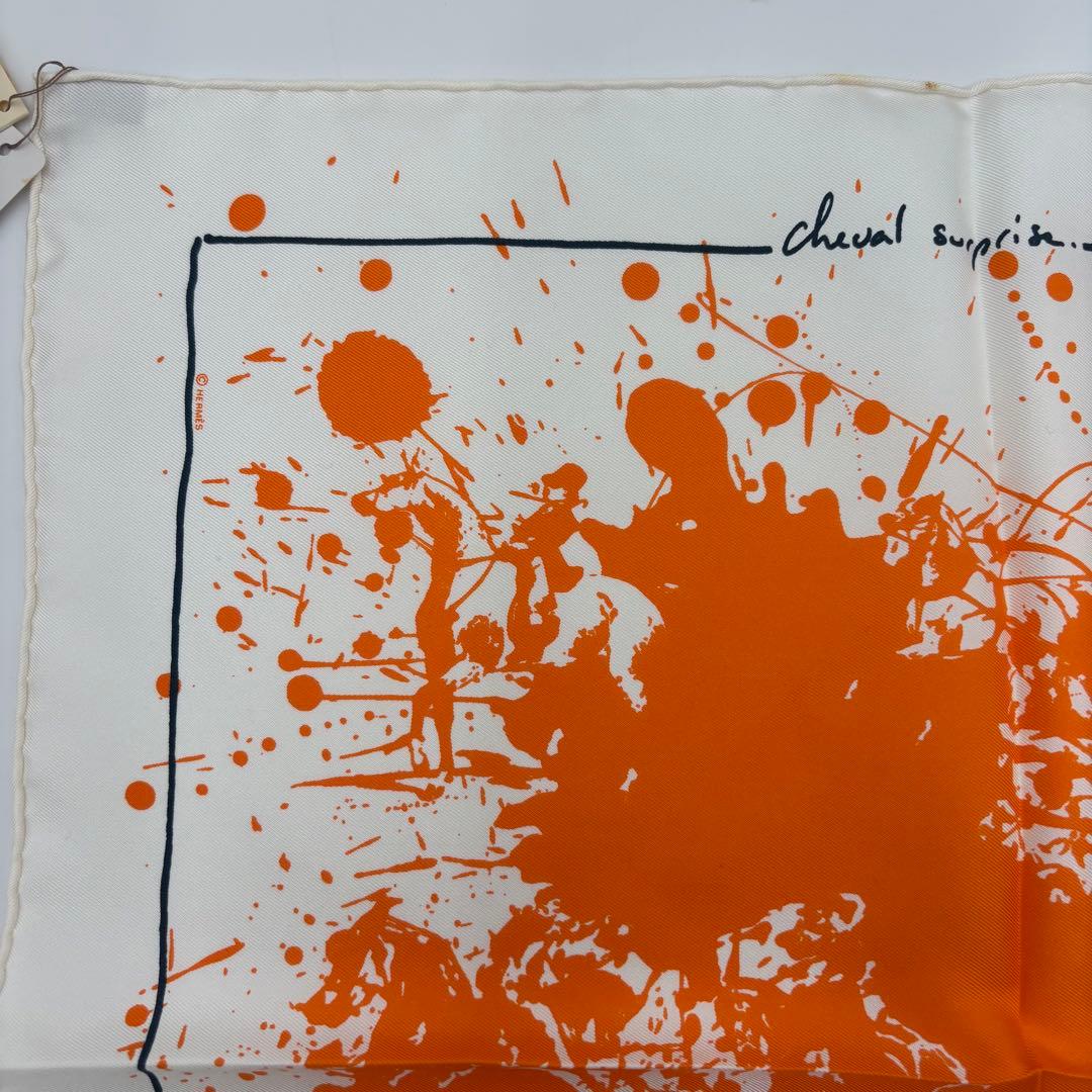 エルメス プチカレ ガウロッシュ 思いがけない馬 シルク ミニスカーフ