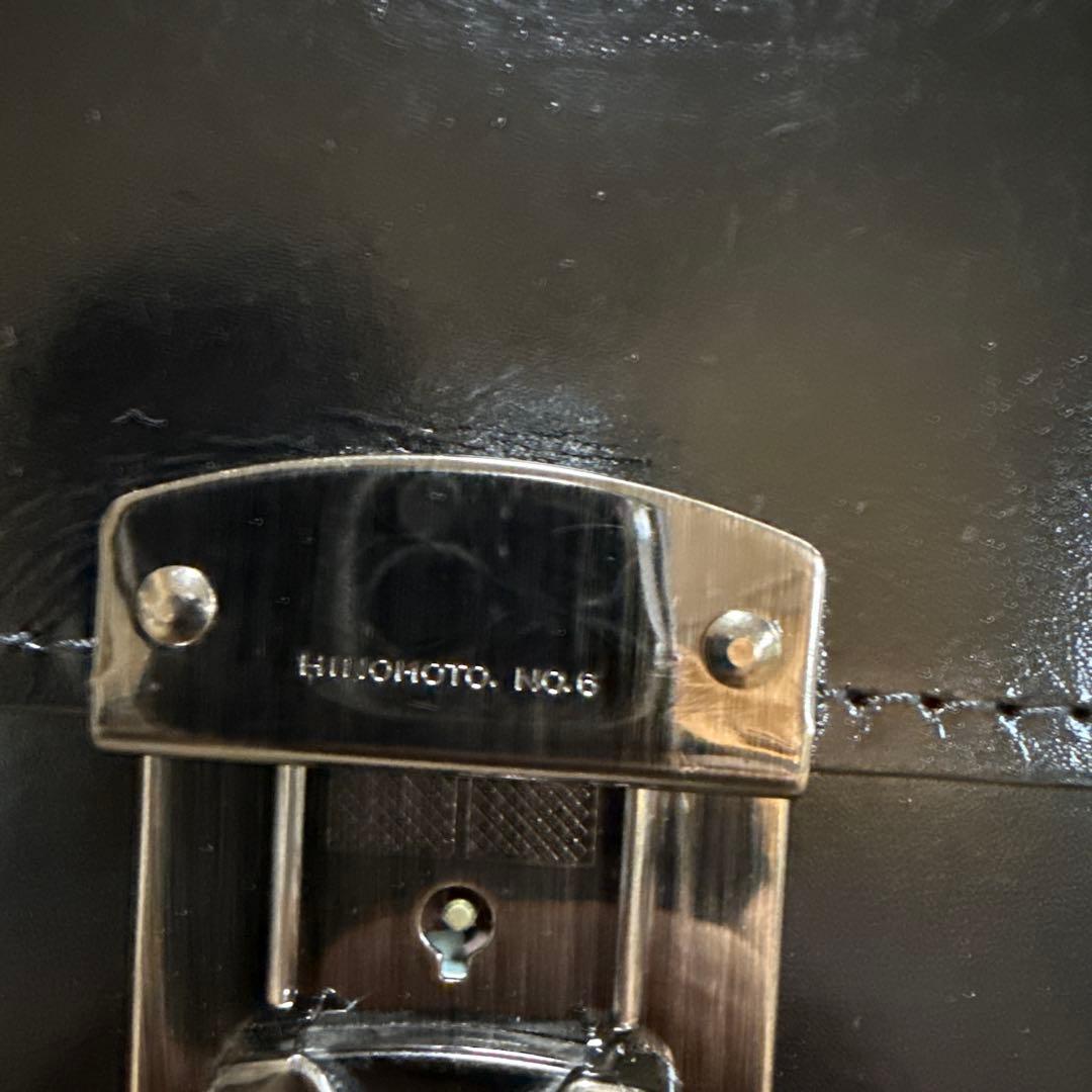 HINOMOTO スクールバッグ 鞄 レザー 黒 レトロ 本革