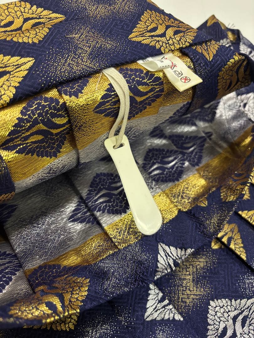 七五三　5歳男の子　着物・袴セット　明るい紺色　ブルーグレー　鷹　鼓