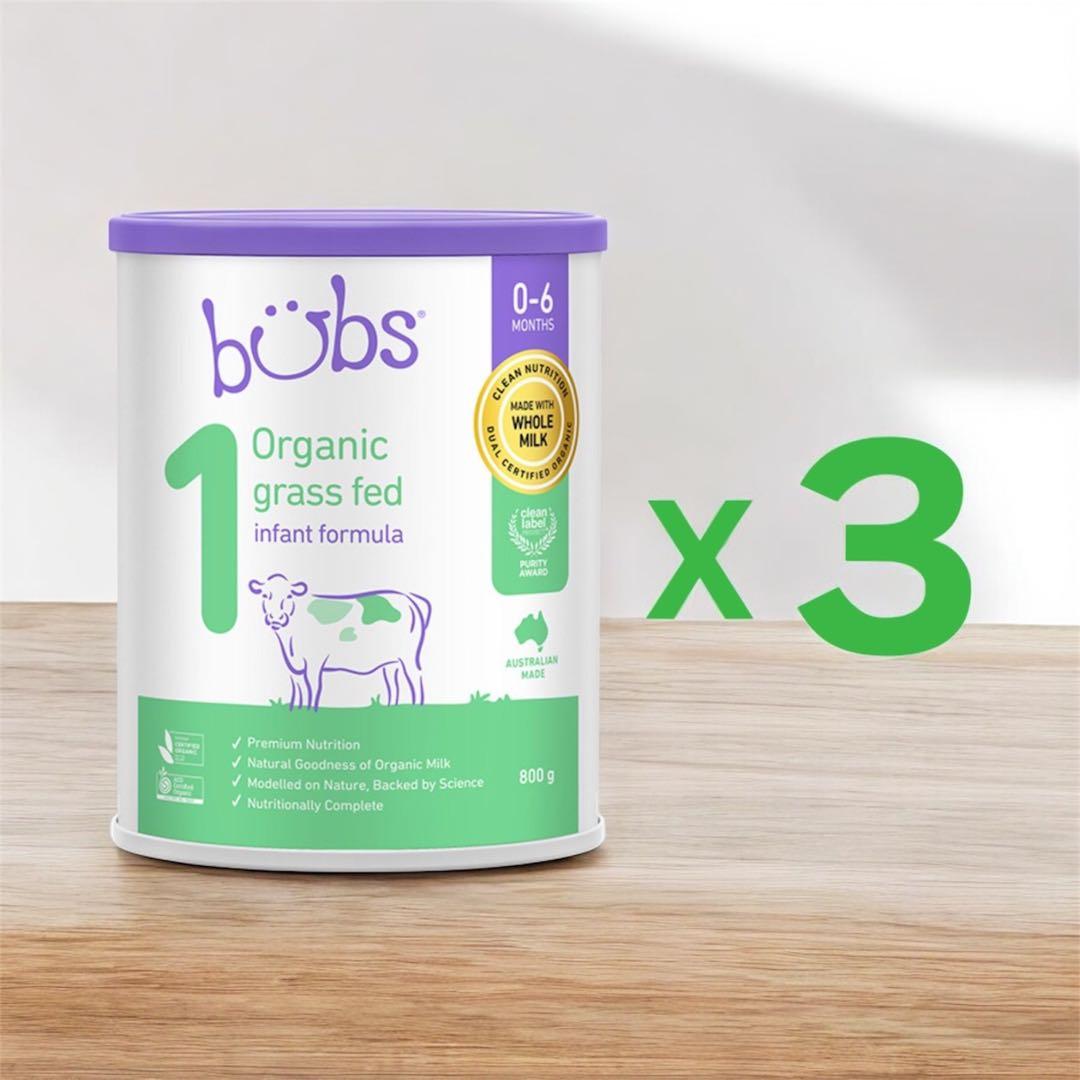 3缶Bubs バブズ オーガニック 粉ミルク ステップ1 Mydeen出品