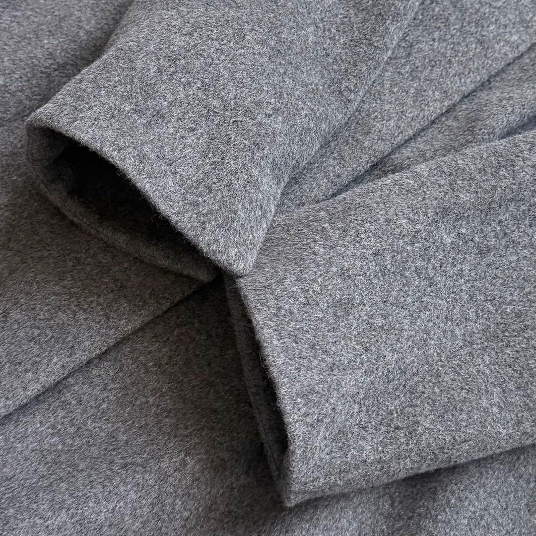 美品 M'S GRACY リボン ステンカラーコート カメリア グレー 40