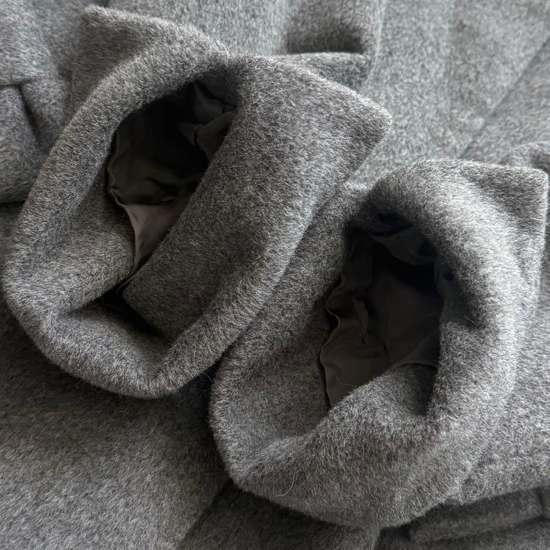 美品 M'S GRACY リボン ステンカラーコート カメリア グレー 40