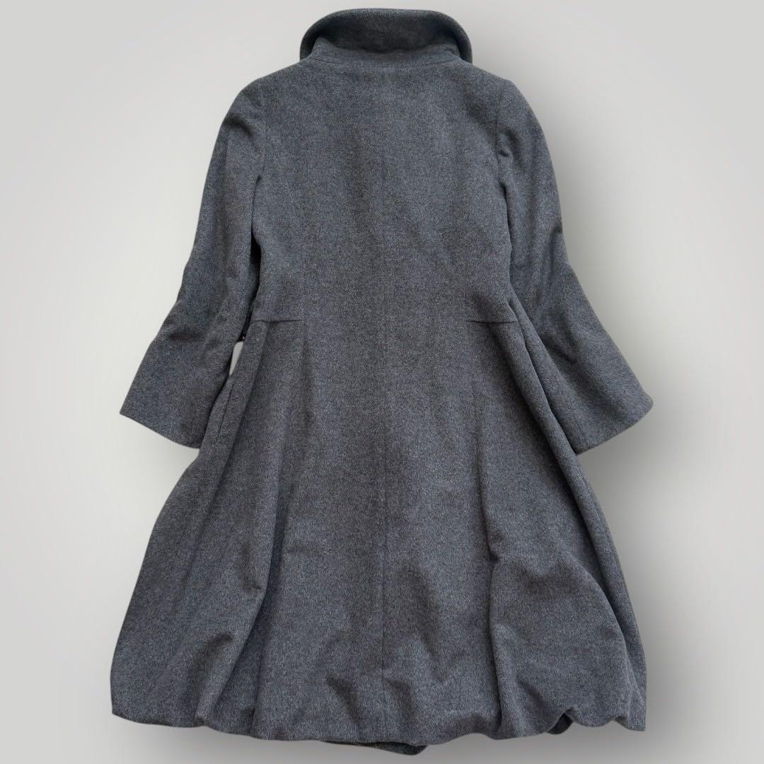 美品 M'S GRACY リボン ステンカラーコート カメリア グレー 40