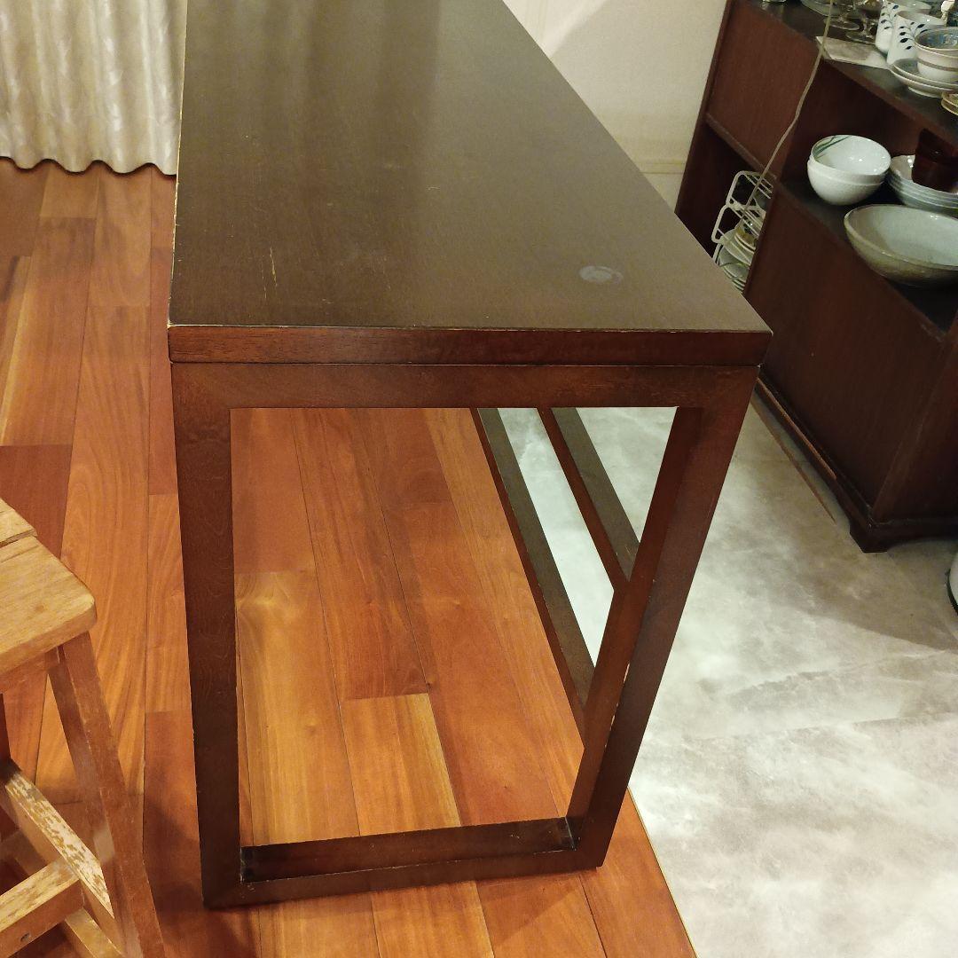 奥行き浅め！ブラウン木製仕事机デスク