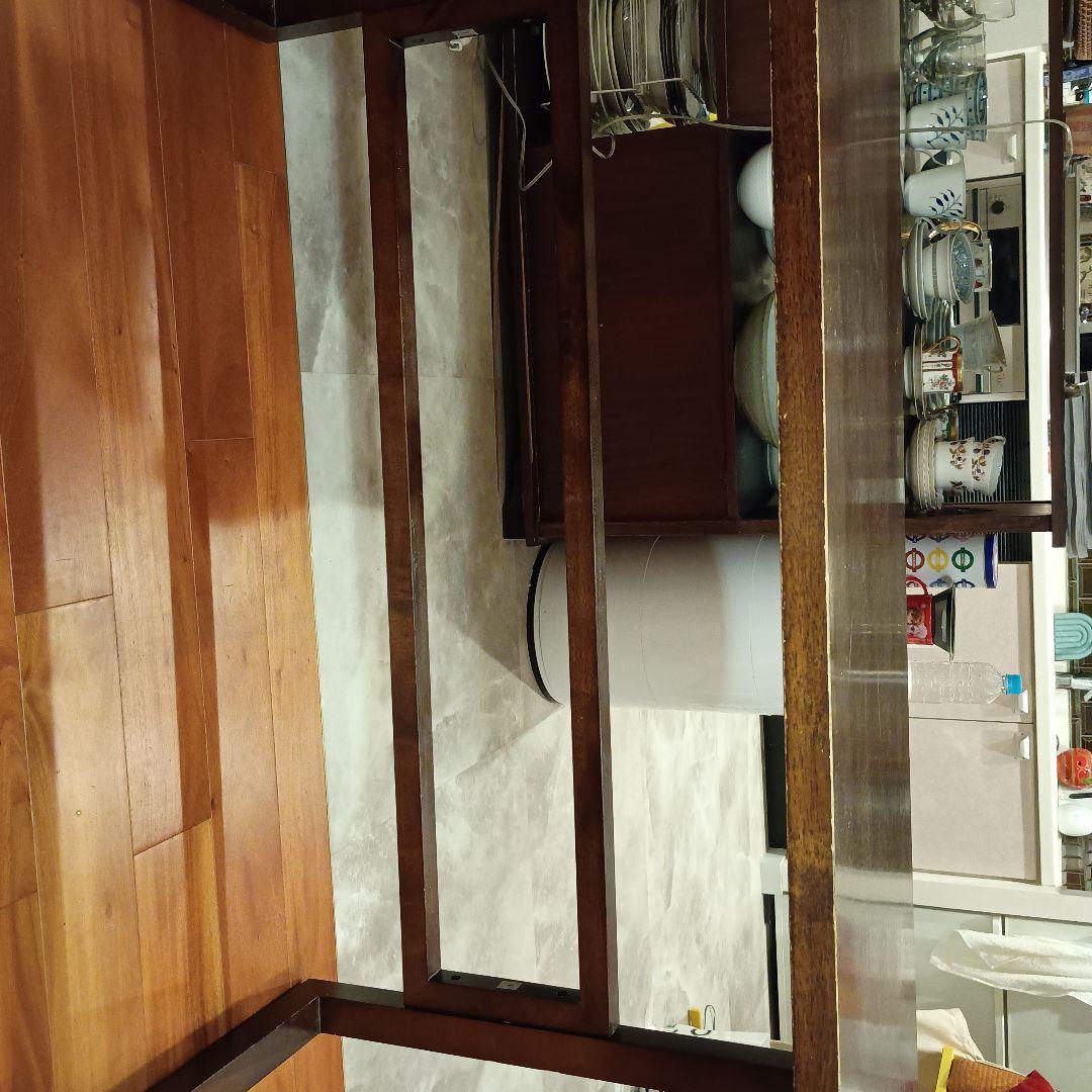 奥行き浅め！ブラウン木製仕事机デスク