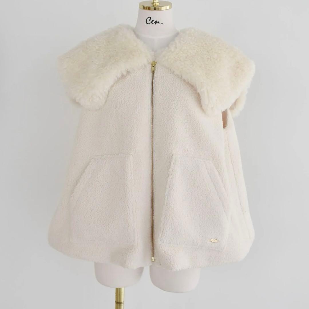 新品未使用タグ付きcen. ボアビッグカラーベスト インスタ　ファー