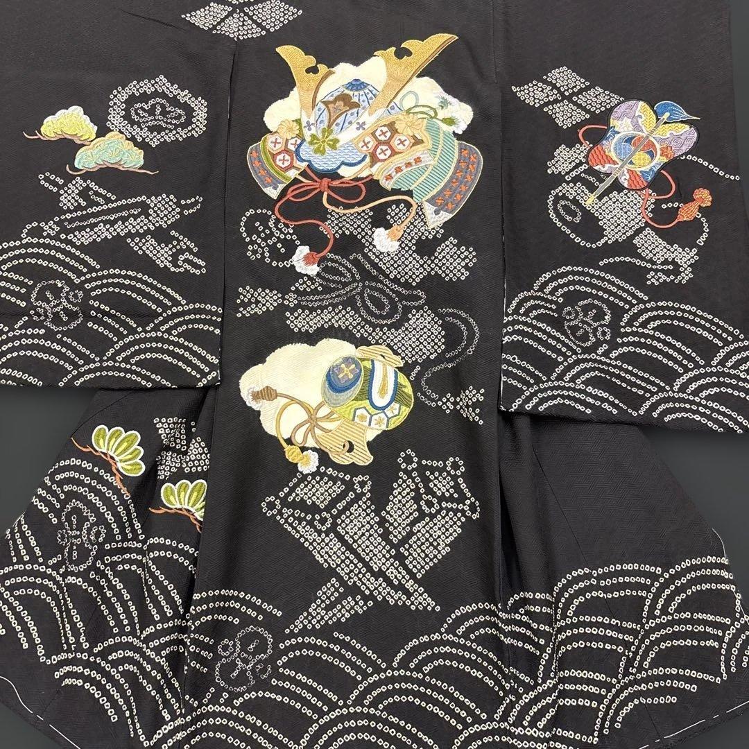 jako特選京友禅絞り染、刺繍美術、桶絞り工芸　新品正絹産着純古典大将兜文