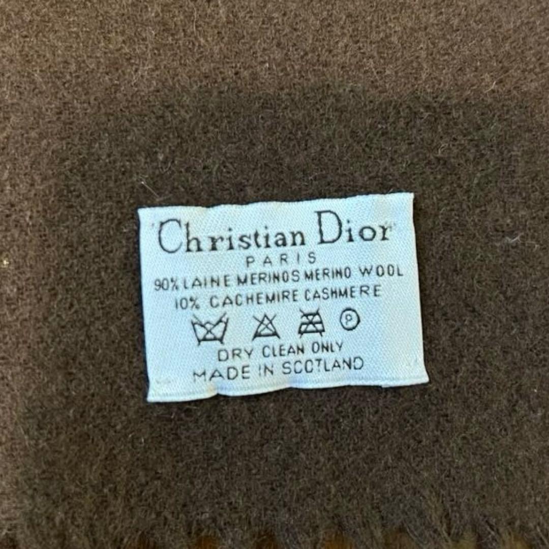 【人気】DIOR ロゴマフラー　カシミア　ブラウン