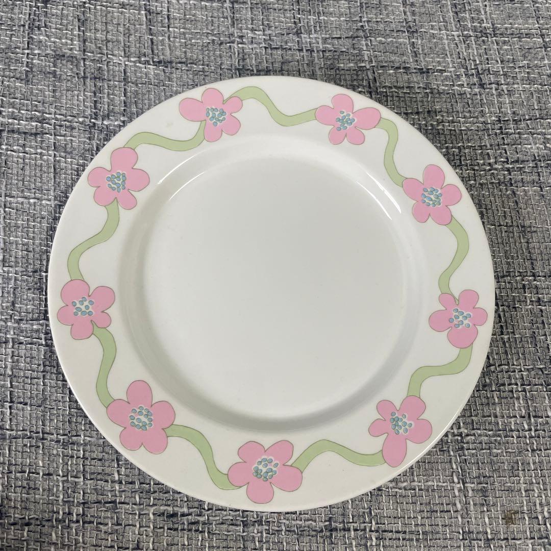 美品 アラビア villiruusu 17cm プレート ピンク リムプレート