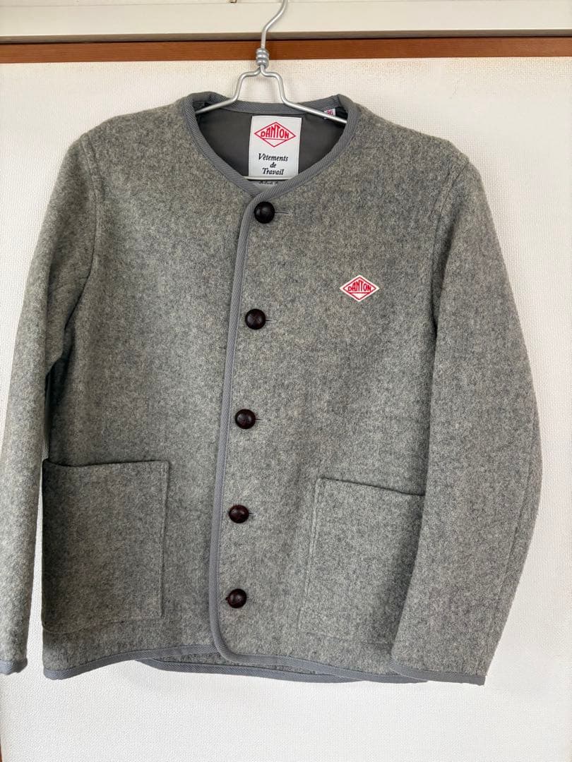DANTON グレー ノーカラージャケット　 36サイズ