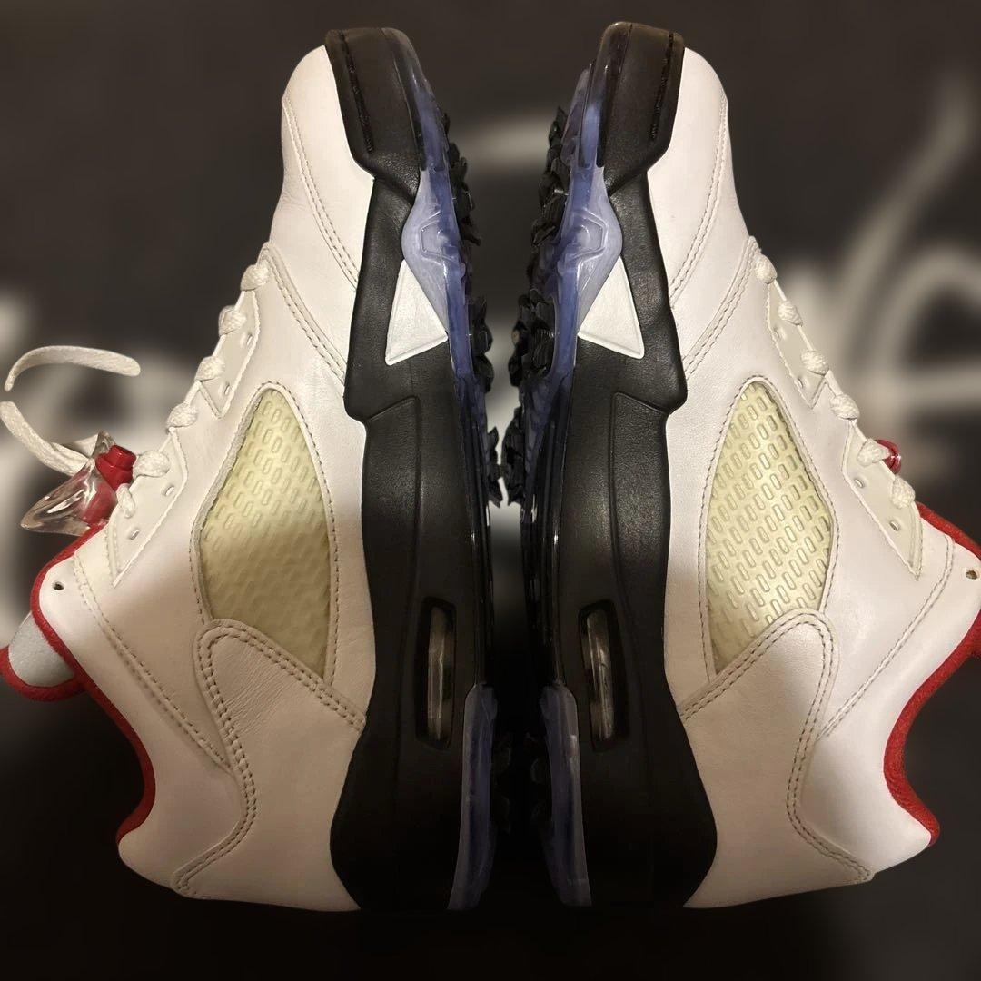 ナイキ エアジョーダン 5 ゴルフ ファイヤー レッド ホワイト