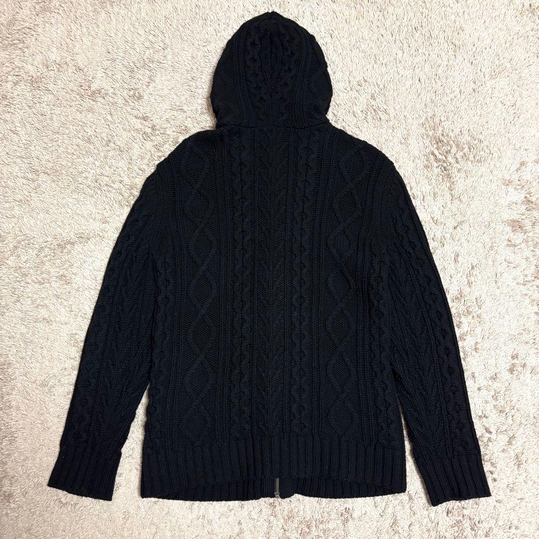 BURBERRY BLACK LABEL ダッフルコート ケーブルニット ジップ