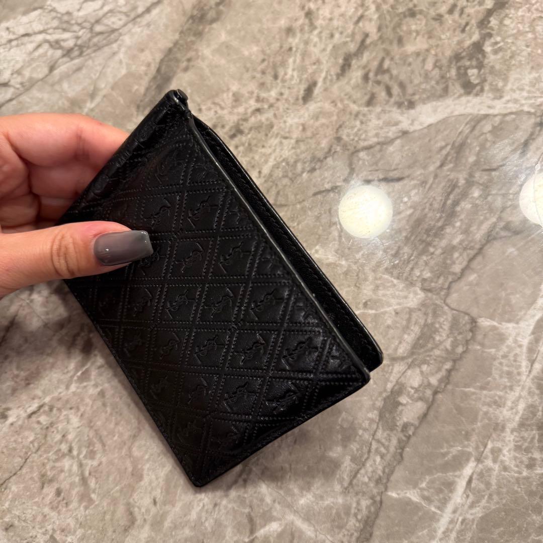 サンローラン 二つ折りマネークリップ 647153 ブラック レザー 中古