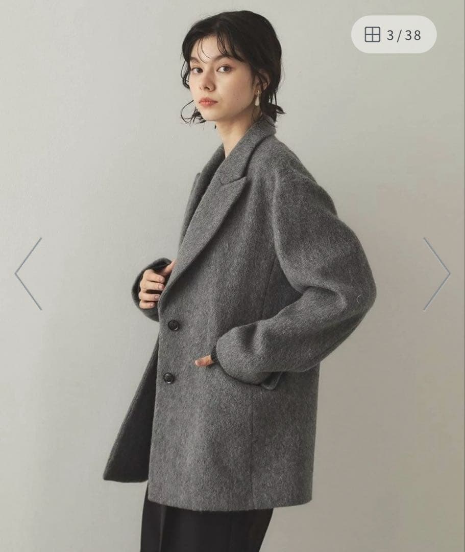 シャギーウール混 テーラードコート　OPAQUE.CLIP