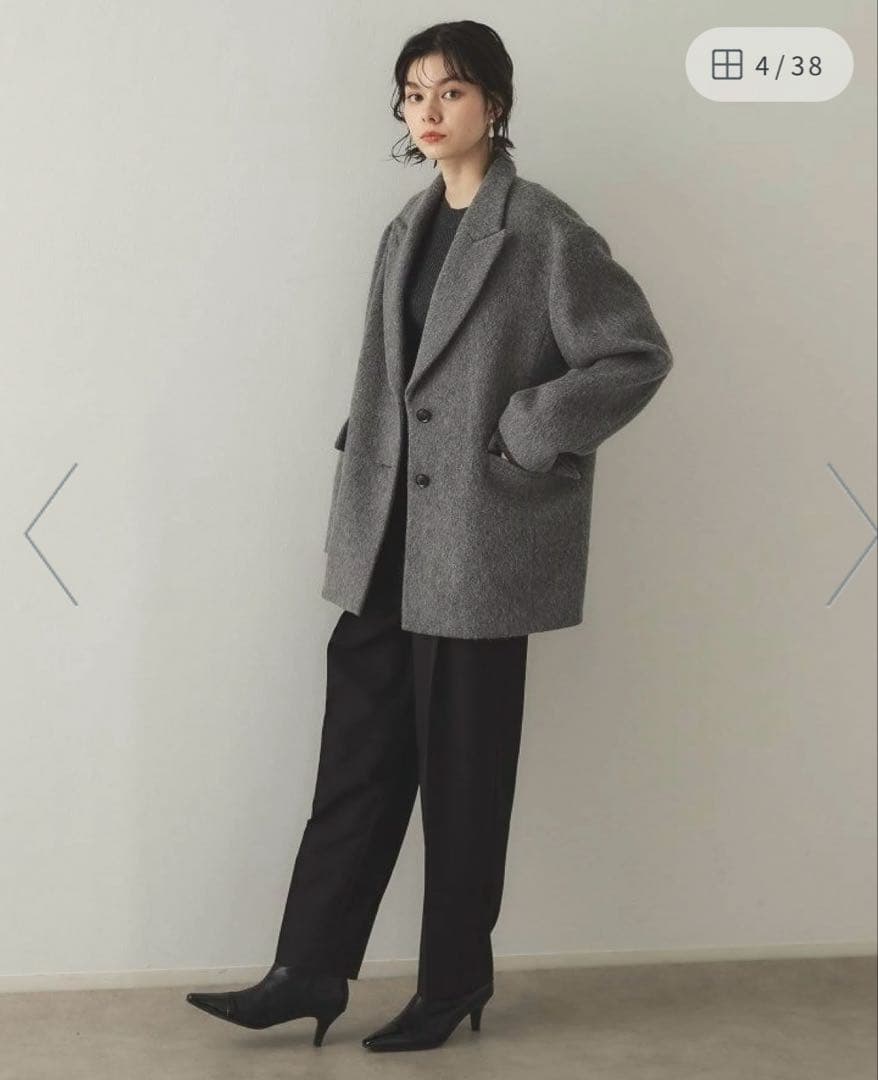 シャギーウール混 テーラードコート　OPAQUE.CLIP