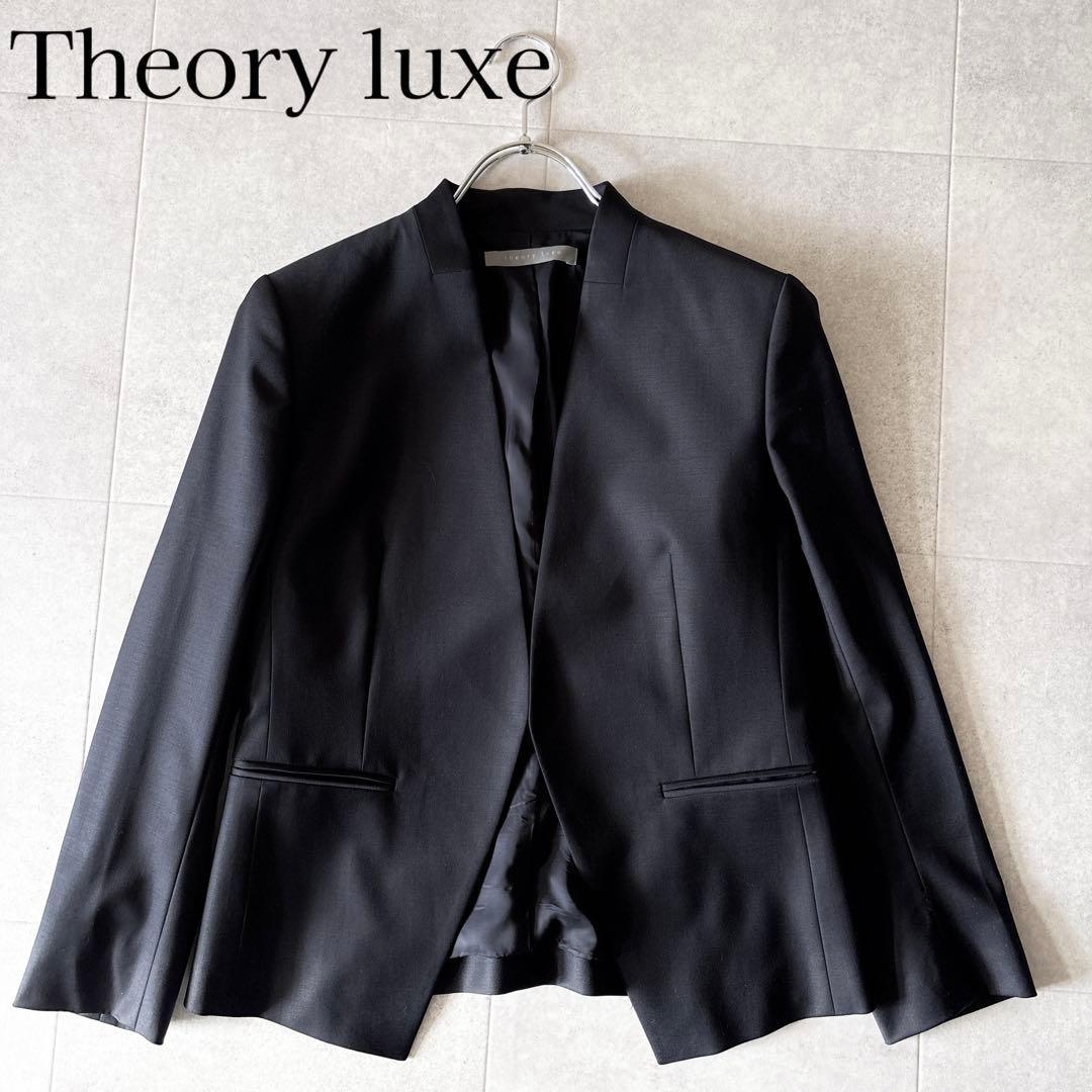 セオリーリュクス EXECUTIVE ノーカラーテーラードジャケット 38 黒