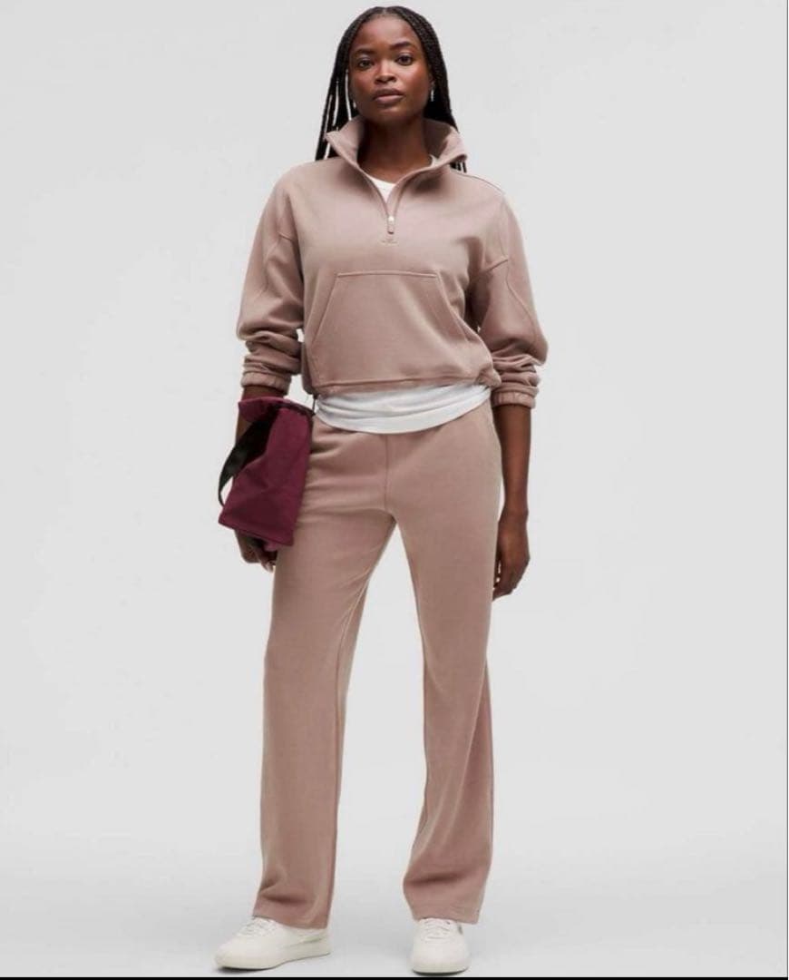 最終お値下げ♡タグ付新品未使用ルルレモンハーフジップ クロップドスウェット