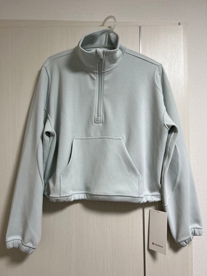 最終お値下げ♡タグ付新品未使用ルルレモンハーフジップ クロップドスウェット
